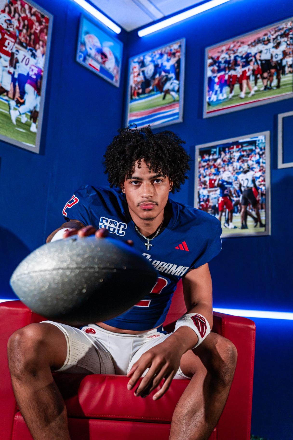 With the football